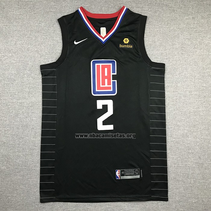 Camiseta Los Angeles Clippers Kawhi Leonard NO 2 Statement 2019-20 Negro